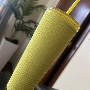 Yellow Pastel Starbucks Grid Cup